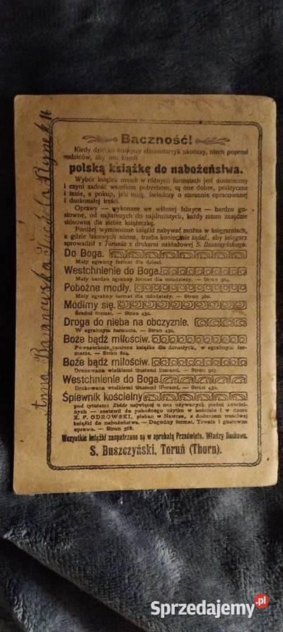 TORUŃSKI ELEMENTARZ Poldki oryginalny ok19071913 Stąporków