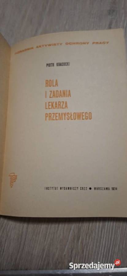 Rola i zadania lekarza przemysłowego 1 wydanie Łęczyca sprzedam
