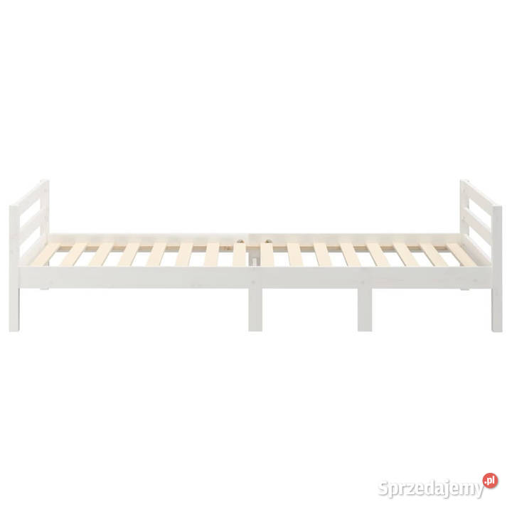 Rama łóżka bez materaca biała lite drewno 52cm Warszawa