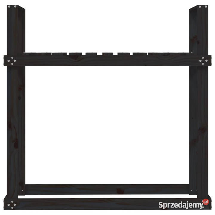 Stojak na drewno czarny 110x35x1085 lite drewno Warszawa