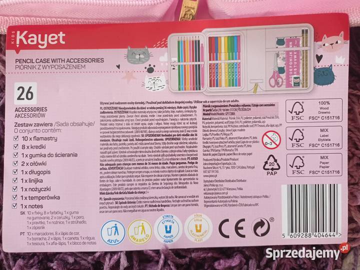 Nowy piórnik z wyposażeniem Kotek kujawsko-pomorskie sprzedam