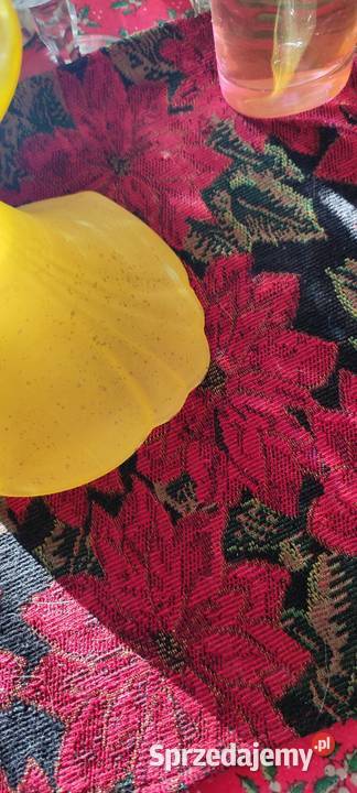 Duży puchar szkło kanelowane Wiedeń żółty Wrocław