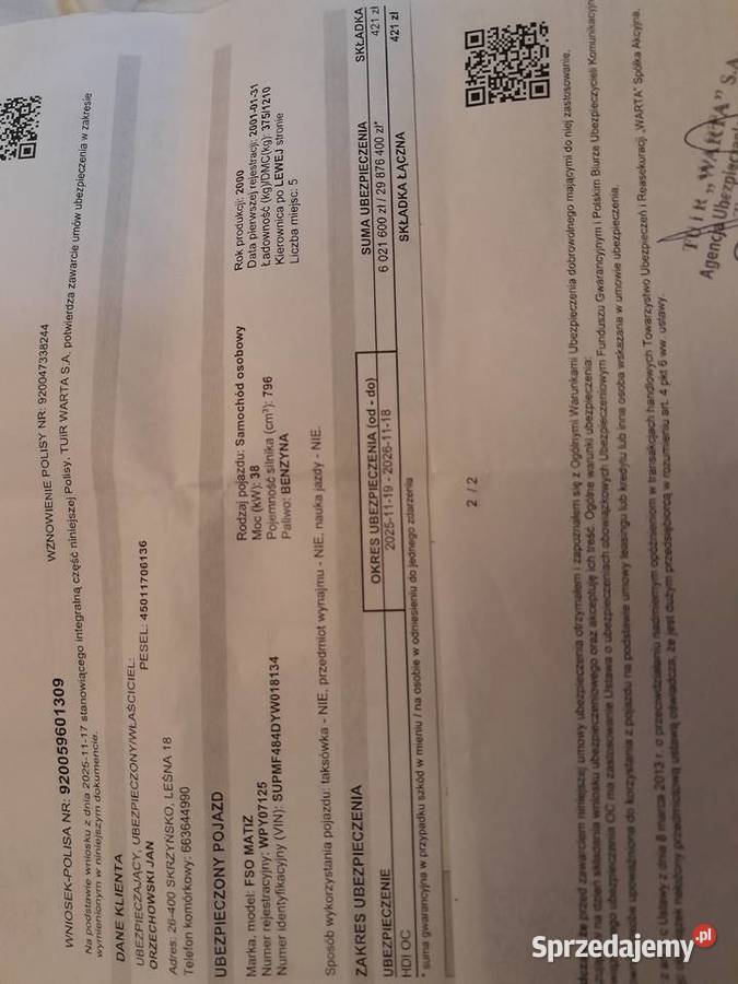 SUPER AUTO MIEJSKIE I NIE MATIZ 2002 Warszawa sprzedam