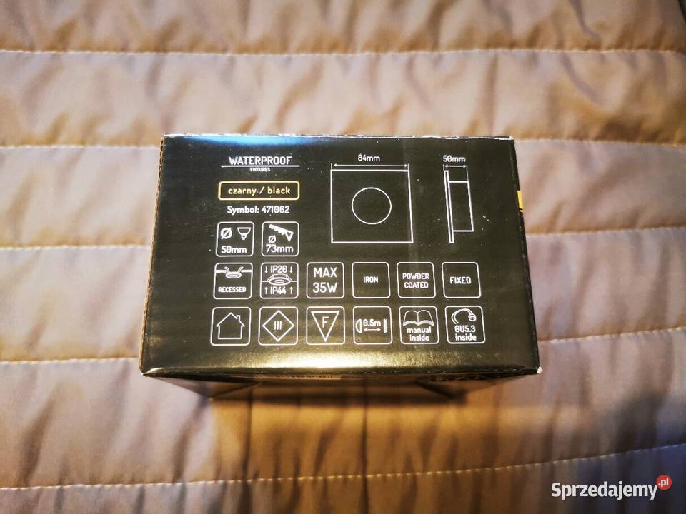 Oprawa sufitowa wodoodporna kwadrat odlew czarna