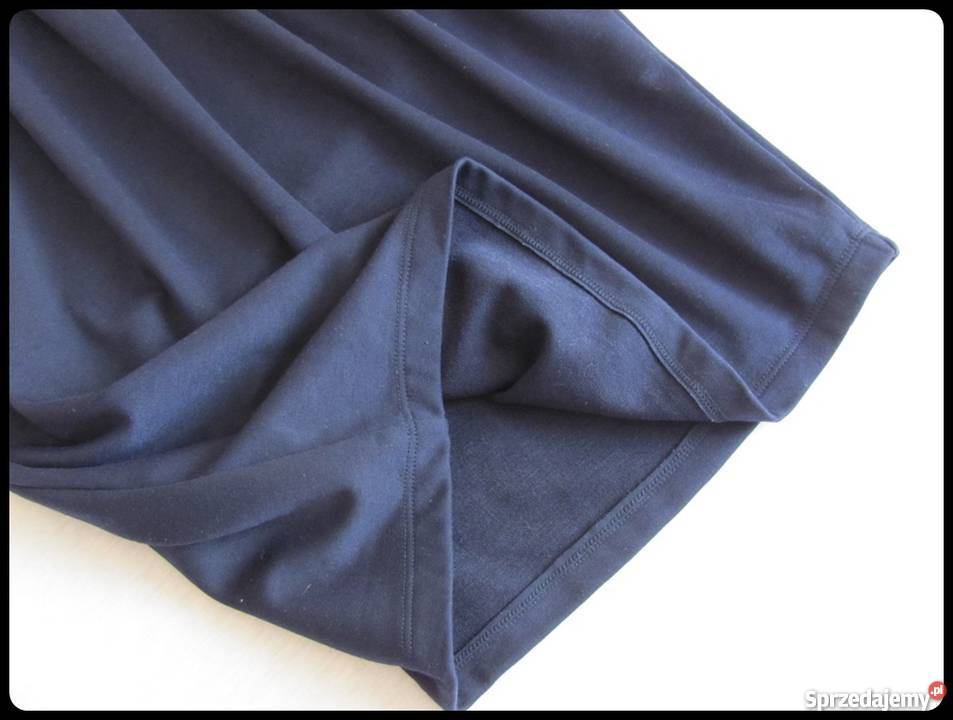 Sukienka granatowa z półgolfem i kieszeniami 38 niebieski Odzież damska