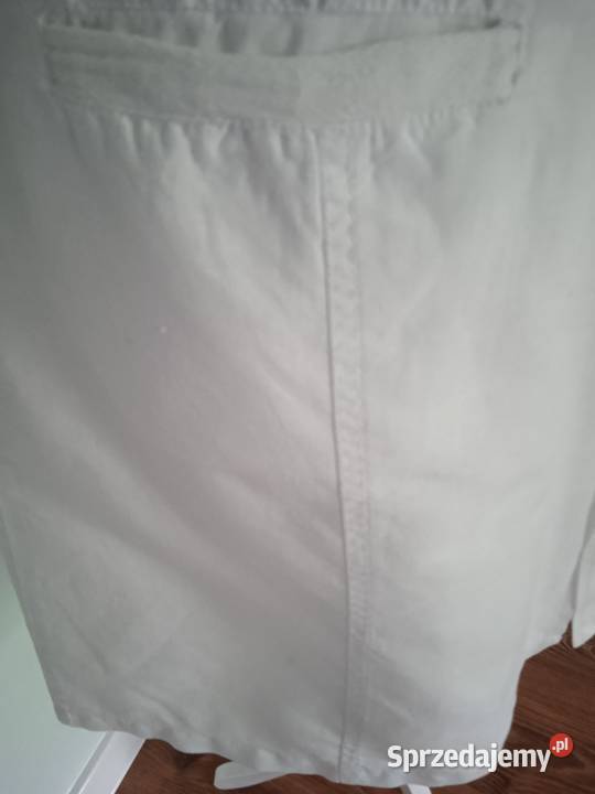 SPÓDNICZKA Z BIAŁEGO LNU DENIM CO r 42 Piła sprzedam