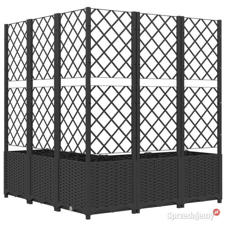 Donica ogrodowa z kratką czarna 120x120x136 PP Warszawa