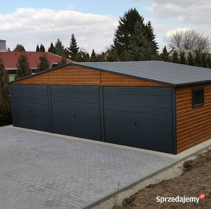 Garaż blaszany 9x5 drewnopodobny 2xokna GRATIS garaże blaszane Wiata