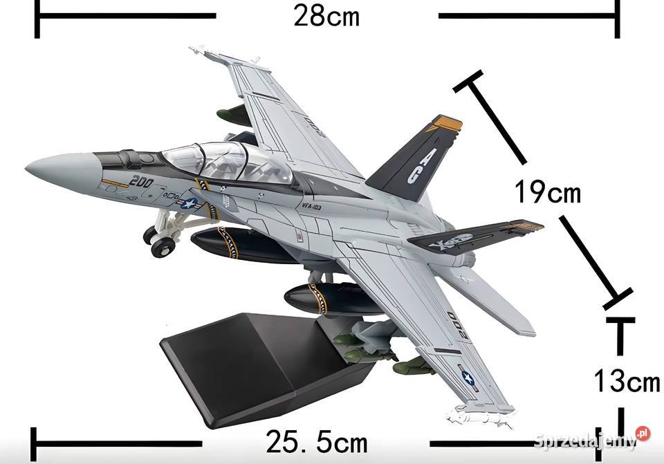 Samolot F18 Super Hornet Diecast Skala 172