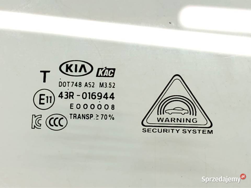 SZYBA DRZWI PRZÓD PRAWA KIA STONIC Inny