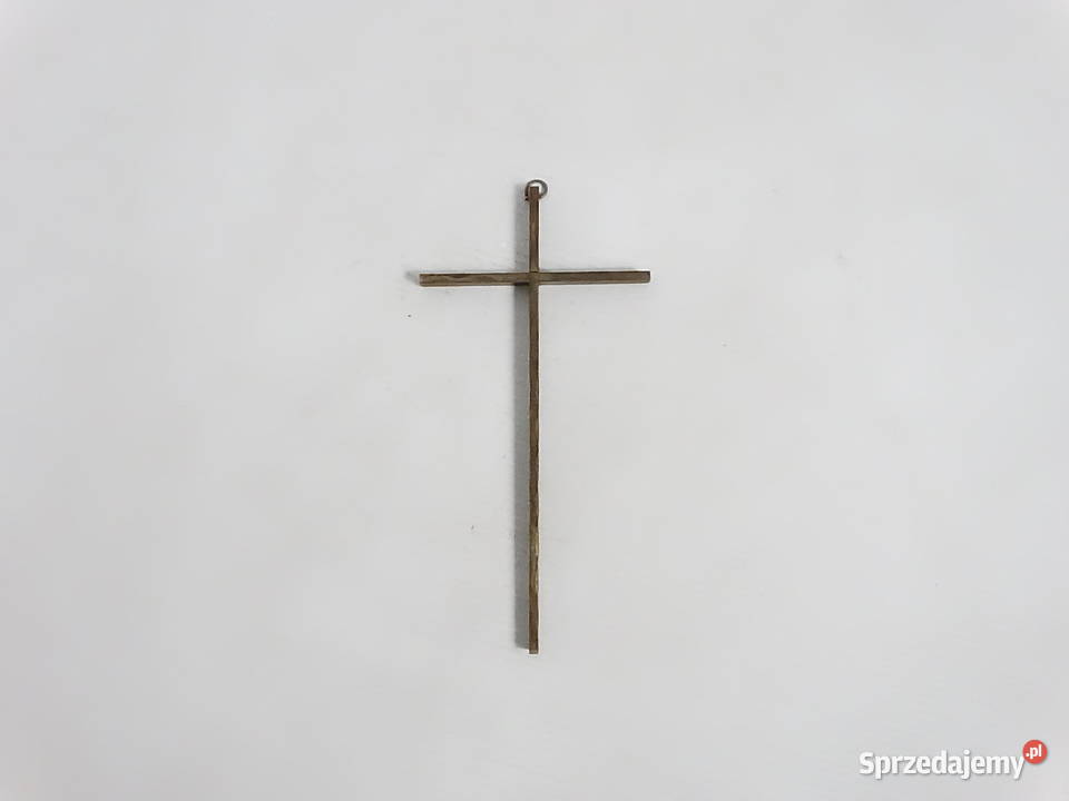Mosiężny krzyż ścienny wiszący minimalistyczny Biłgoraj