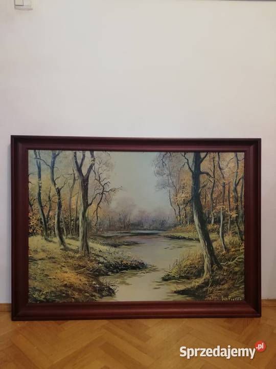 Duży obraz w drewnianej ramie reprodukcja Włoska Warszawa