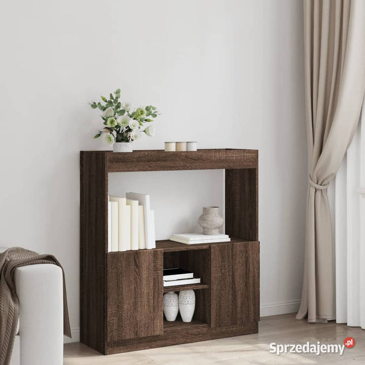Wysoka szafka brązowy dąb 92x33x100 WM855130 mazowieckie Warszawa