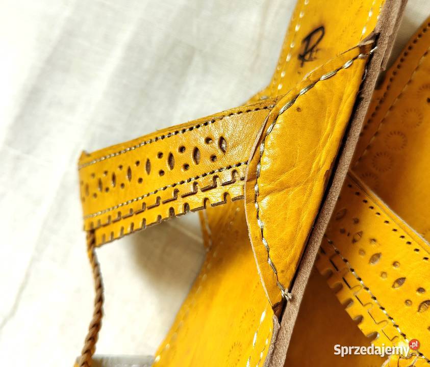 KOHYL Skórzane japonki kohalpuri 39 żółte inna Sandały i klapki zachodniopomorskie