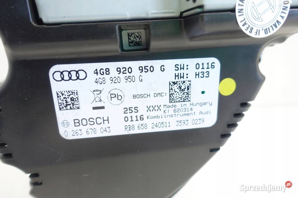 Audi A6 C7 30 TDI LICZNIK ZEGARY 4G8920950G oryg Pozostałe Rudka sprzedam