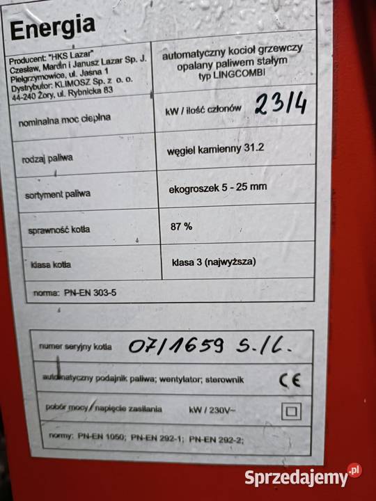 Piec żeliwny na ekogroszek wiadrus 24kw Koziegłowy