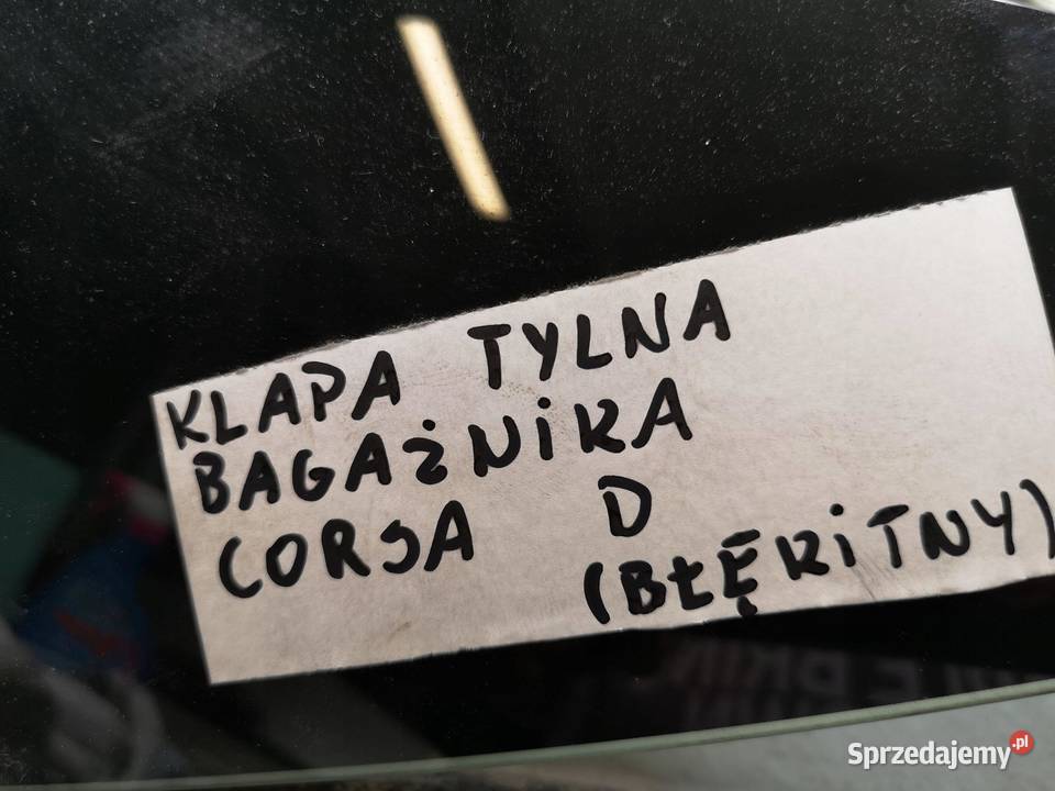 KLAPA BAGAŻNIKA OPEL CORSA D 0614 osobowe