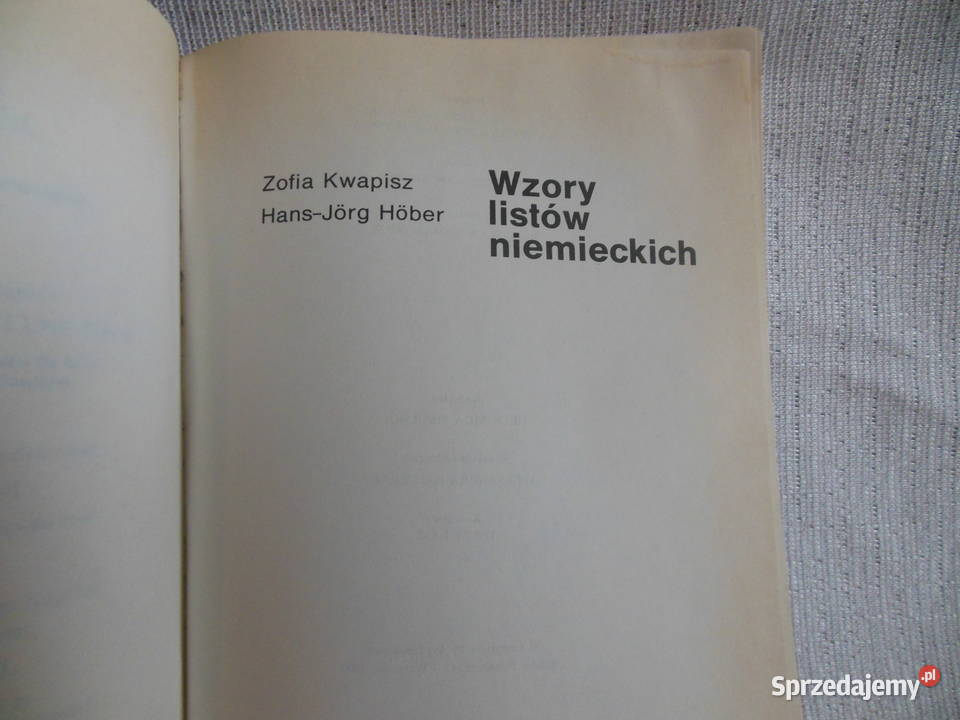Wzory listów niemieckich Zofia Kwapisz Kielce