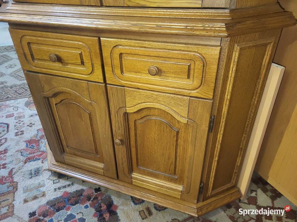 Duża witryna narożna dębowa dąb rustykalny z kujawsko-pomorskie