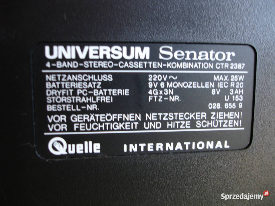 Radiomagnetofon UNIVERSUM SENATOR CTR2387 Zielona Góra
