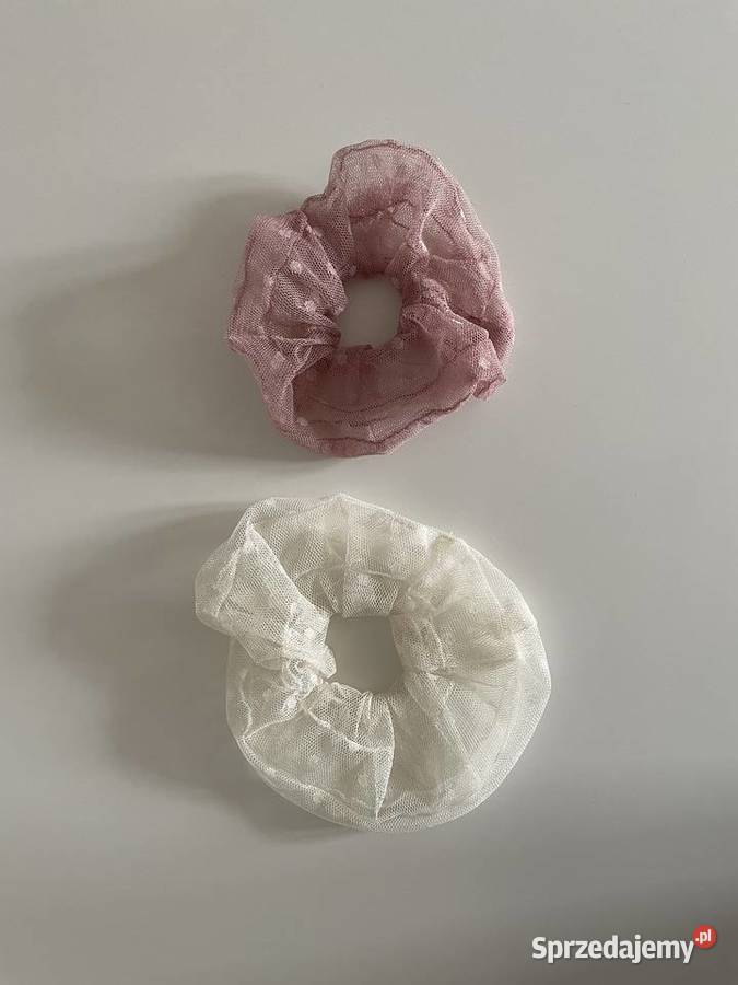 Owijka gumki do włosów scrunchie koronka grochy Gumki mazowieckie Ząbki