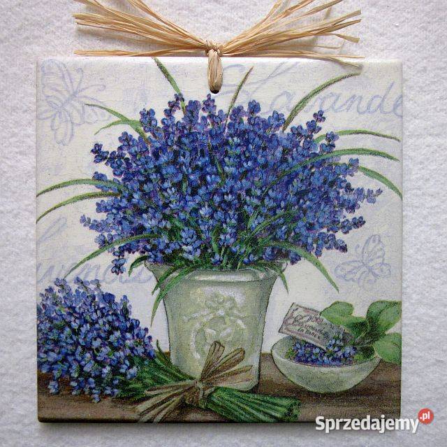 Robótkownia Obrazek na kafelku 15x15 Lawenda Trzebnica