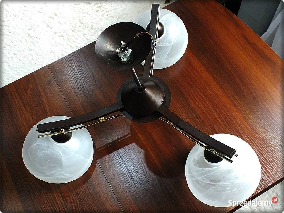 Lampa sufitowa 3ramienna ciemne drewno Salon lubuskie Żary sprzedam