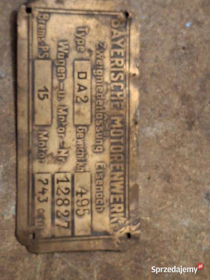 Tabliczka znamionowa BMW DIXI Chorzów