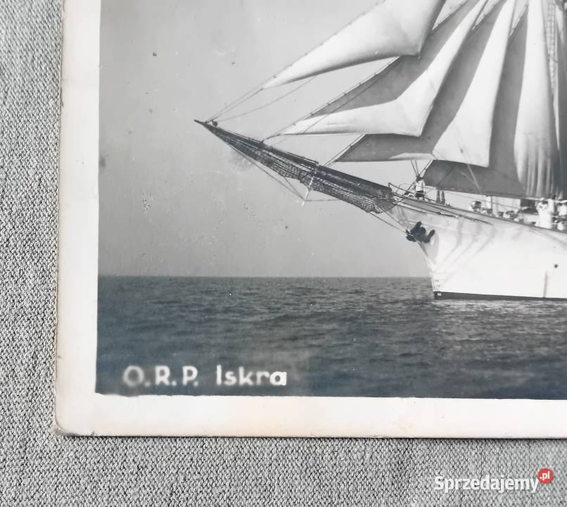 Pocztówka ORP Iskra Fotoplastyka Sopot 1937 r Koźminek