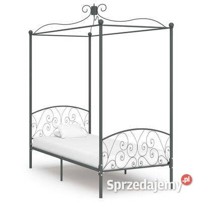 vidaXL Rama łóżka z baldachimem, szara, metalowa, 100 x 200