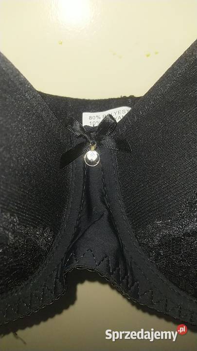Piękny nowy czarny koronkowy biustonosz KML 100D Miseczka D Ostrów Wielkopolski