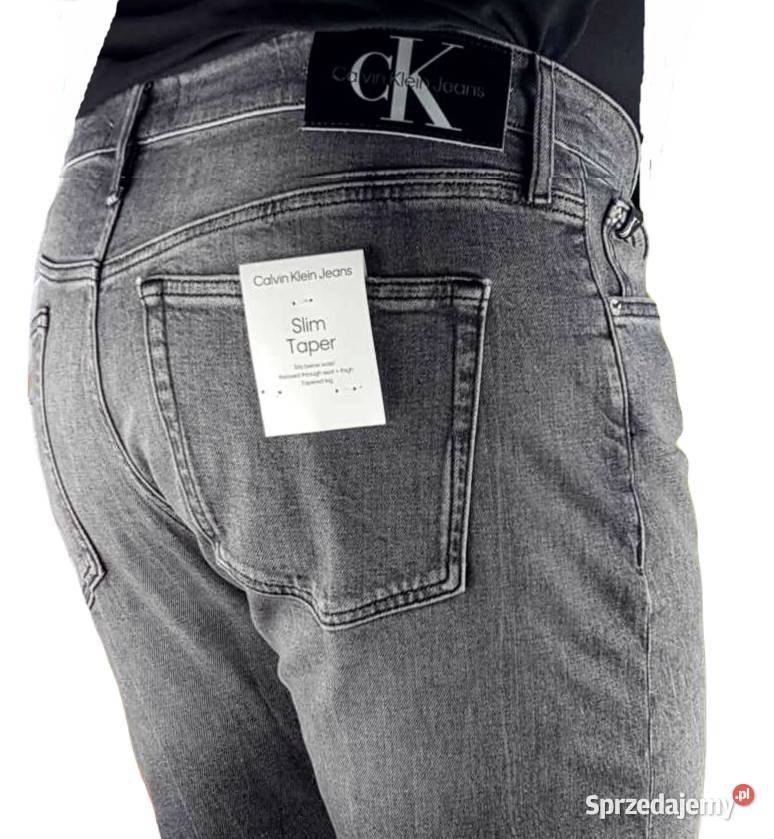 Męskie jeansy Calvin Klein Jeans Slim Taper szary/srebrny Tarnowskie Góry