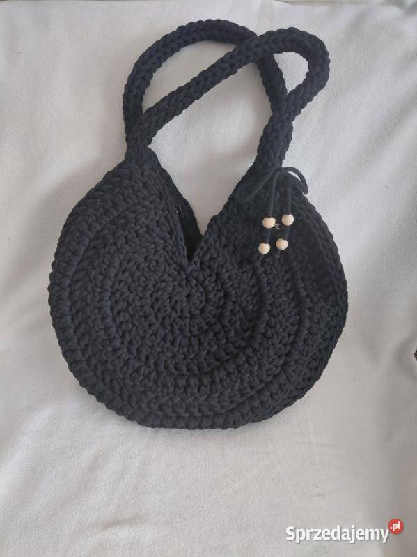 Torebka ze sznurka bawełnianego na szydełku Gostyń