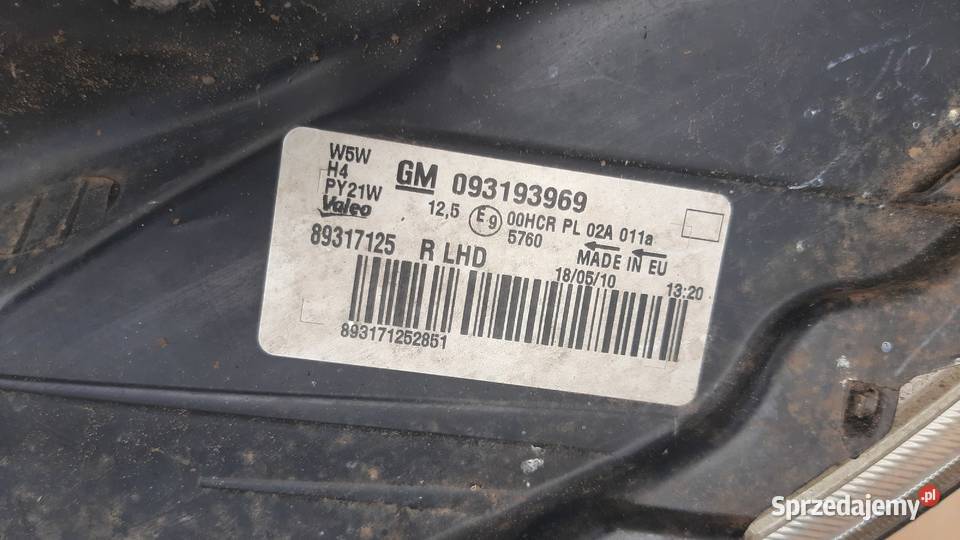 lampa przednia prawa lewa OPEL AGILA B oryginał Dębno sprzedam