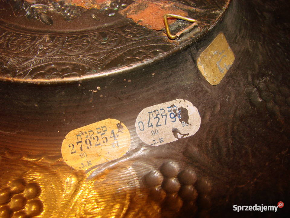 Israel miedziany talerz z menorą Pruszcz Gdański