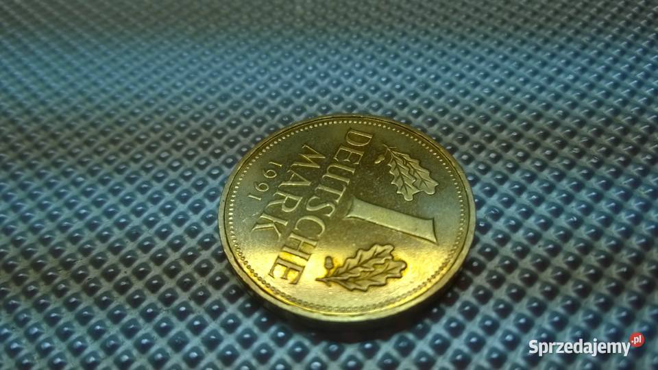 moneta Niemcy 1 marka 1991 złocona 032 Kolekcje Warszawa sprzedam