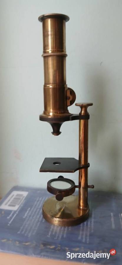 Zabytkowy mosiezny mikroskop z XX w Kraków