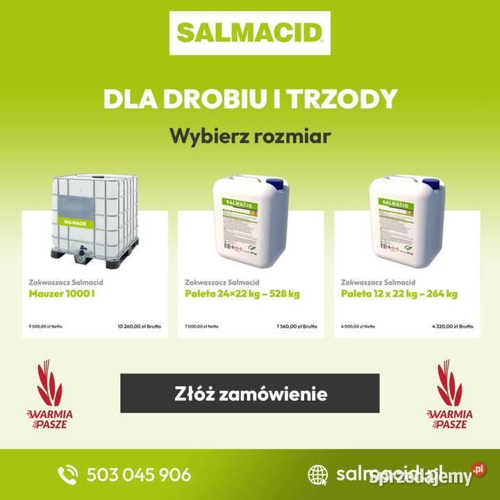 SALMACID zakwaszacz do wody paleta 528 24 x 22 Bielsk Podlaski