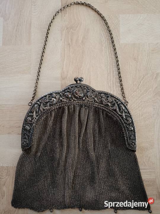 Zabytkowa Torebka balowa z patyną Secesja Drawski Młyn