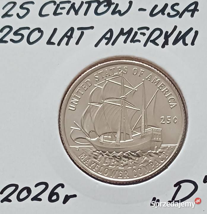 25 centów USA 2026 250 lat Niepodległości wielkopolskie Konin