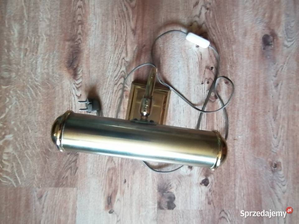 Stara mosiężna lampa gabinetowa z łat 60 tych Dom i Ogród