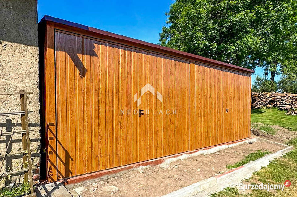 Garaż Blaszany 6x5m 2x Brama Uchylna Złoty Dąb Kłodzko