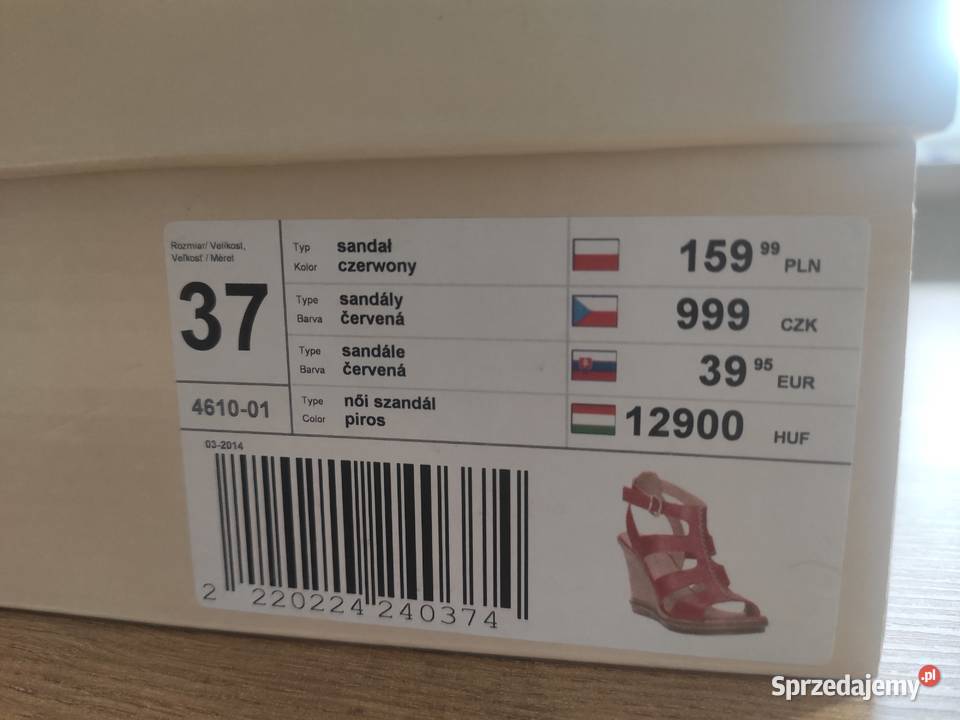 Czerwone sandały na koturnie podkarpackie Ropczyce sprzedam