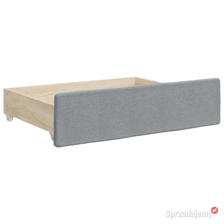 Sofa rozsuwana z szufladami jasnoszara tkanina Warszawa