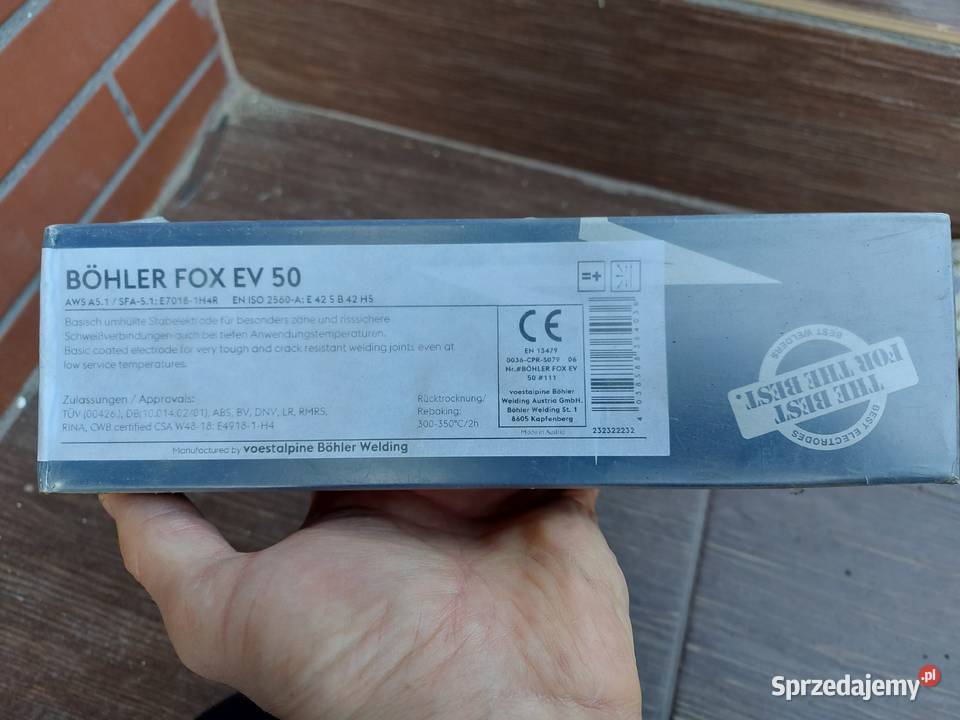 NOWE Elektrody spawalnicze Bhler FOX EV 50 25250 Tychy