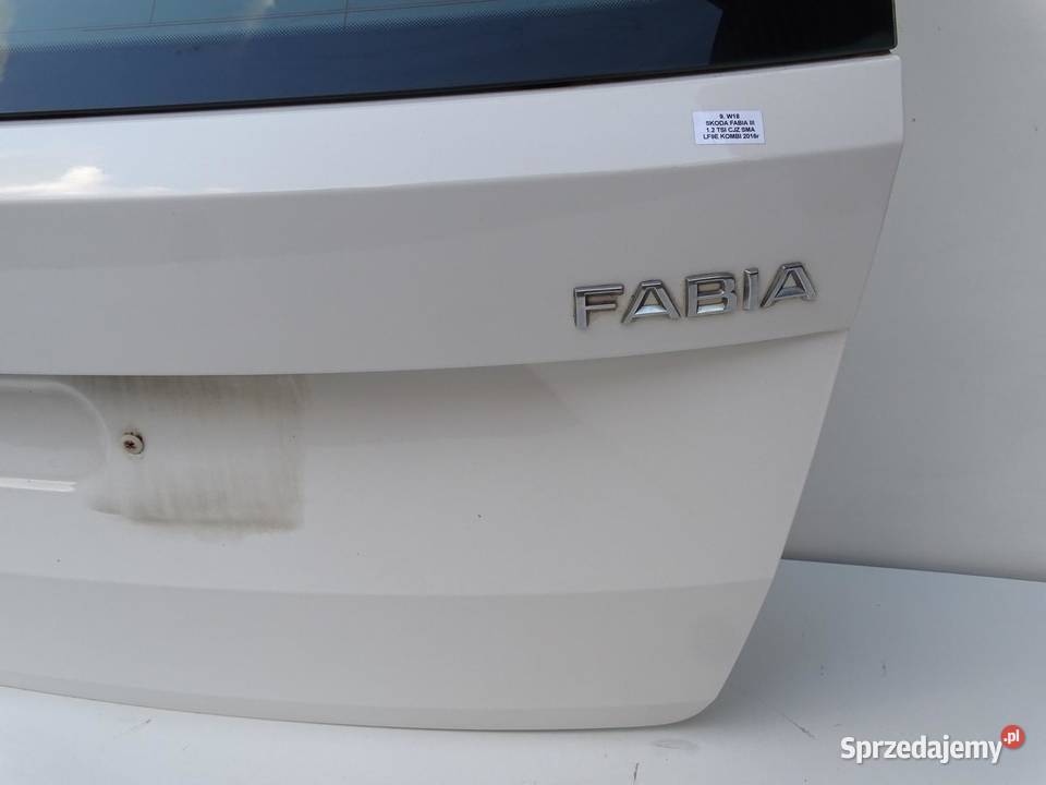 KLAPA TYŁ TYLNA BAGAŻNIKA SZYBA LF9E SKODA FABIA sprzedam