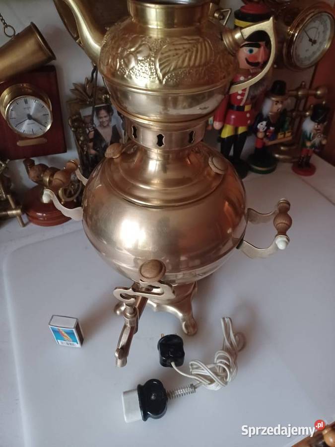 Piękny mosiężny samowar Kolekcja Poznań
