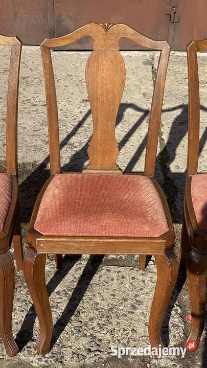 6 stylowych krzeseł dębowych komplet krzesła Antyki, Sztuka, Kolekcje Gryfice