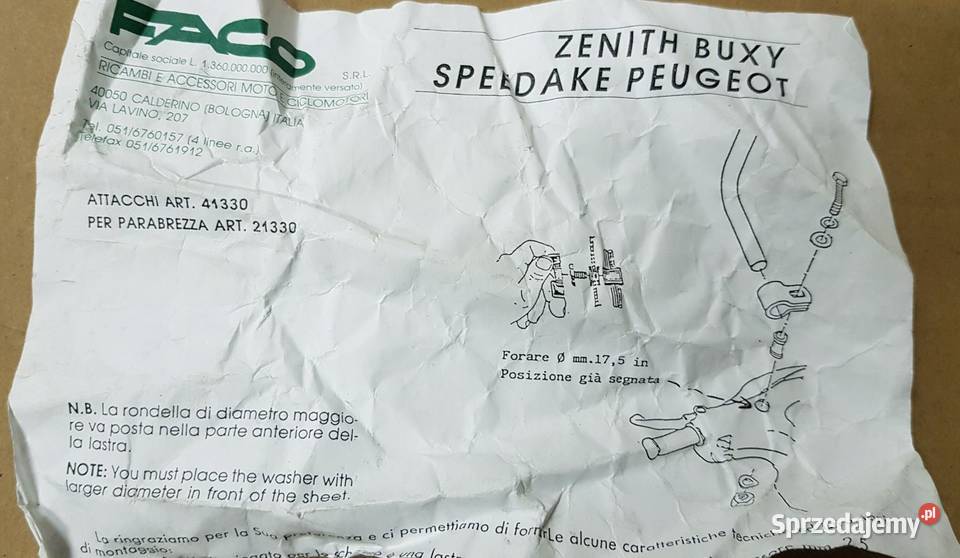 SZYBA OWIEWKA PEUGEOT ZENITH BUXY SPEEDAKE