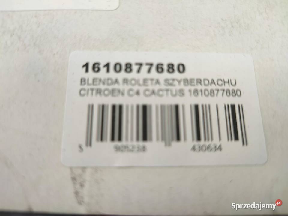 OSŁONA PRZECIWSŁONECZNA DACHU CITROEN C4 CACTUS Podsufitki